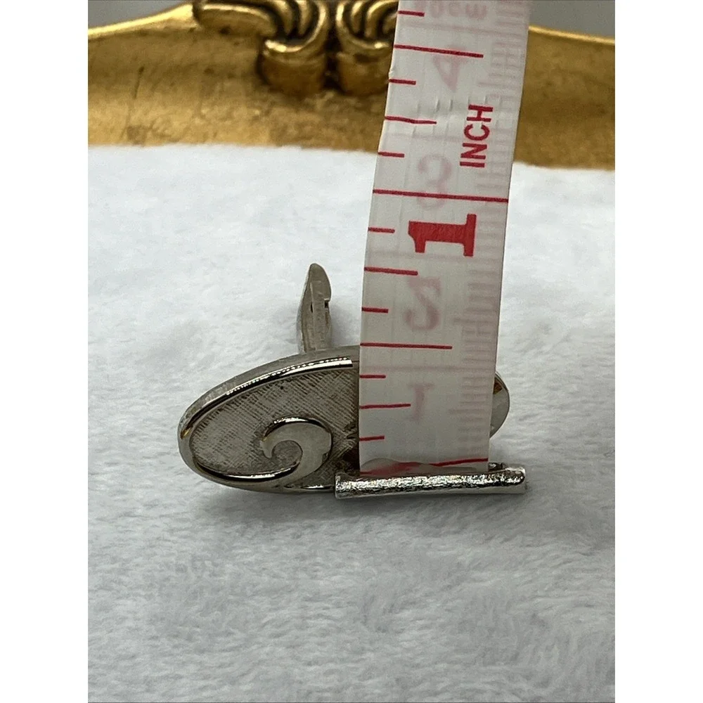 Vtg Silver Tone Cufflinks Dual Texture Smooth Wave Old‎ Money Estate Luxury MCM